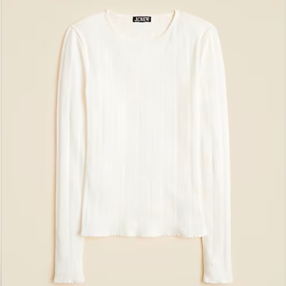 J. Crew White Long Sleeve Tee